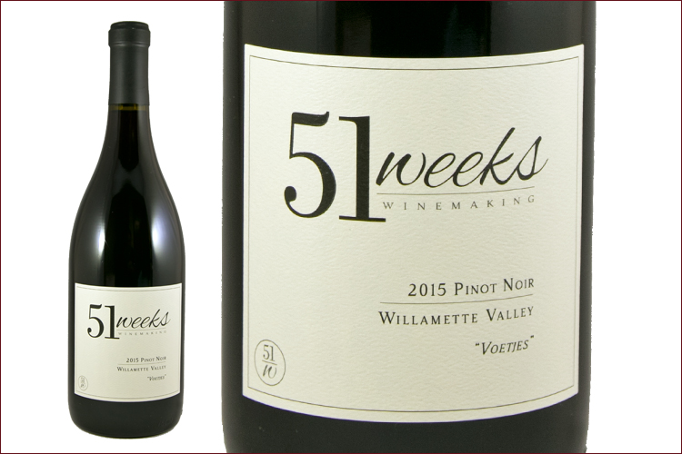51 Weeks Winemaking 2015 Voetjes Pinot Noir wine bottle