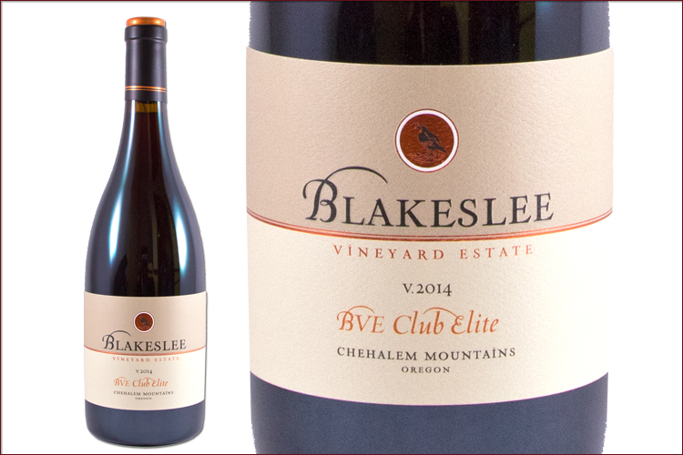 Blakeslee Vineyard Estate 2014 BVE Club Elite Pinot Noir wine bottle