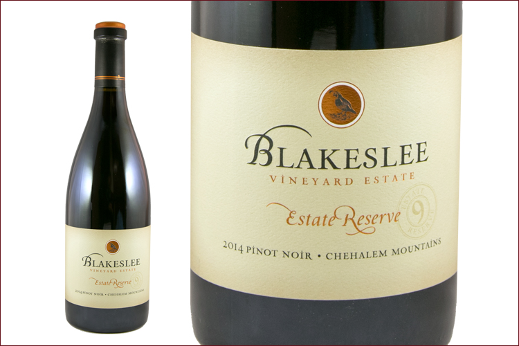 Blakeslee Vineyard Estate 2014 Reserve Pinot Noir wine bottle