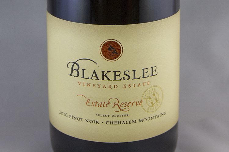 Blakeslee Vineyard Estate 2016 Estate Reserve Pinot Noir