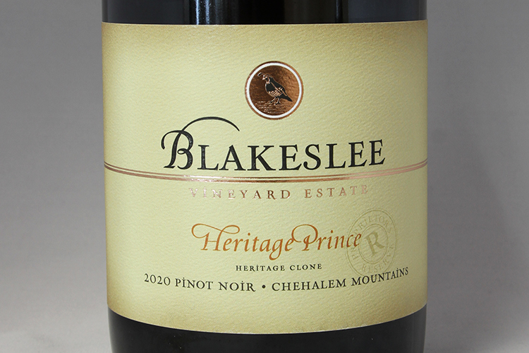 Blakeslee Vineyard Estate 2020 Heritage Prince Pinot Noir