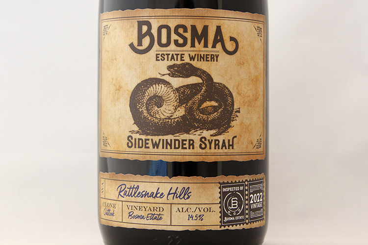 Bosma Estate Winery 2022 Sidewinder Syrah