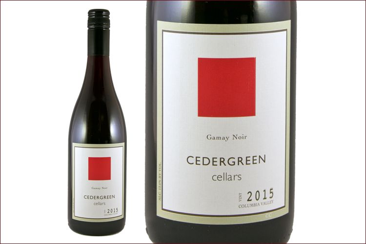 Cedercreen Cellars 2015 Gamay Noir wine bottle