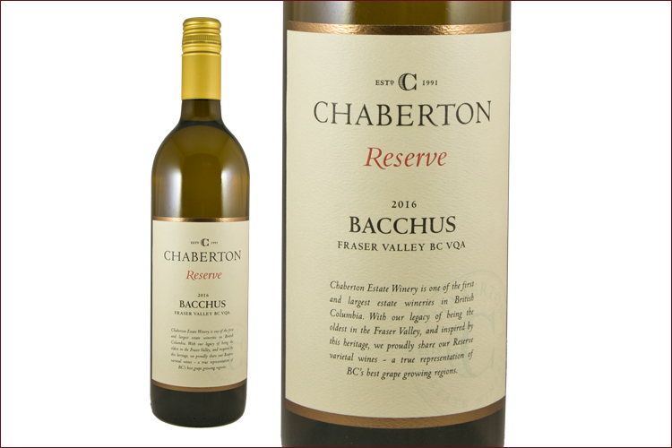Chaberton Estate Winery 2016 Reserve Bacchus wine bottle
