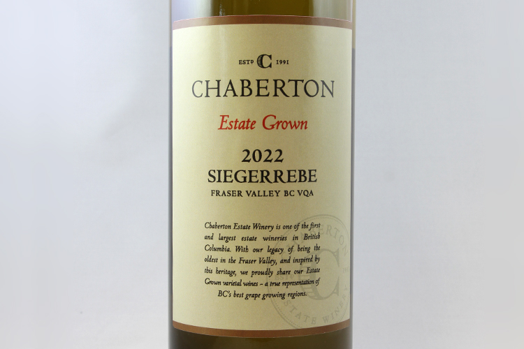 Chaberton Estate Winery 2022 Estate Grown Siegerrebe