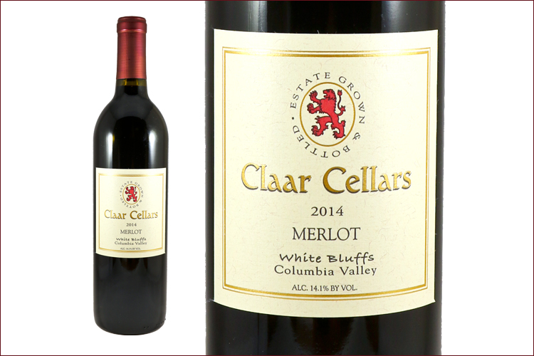 Claar Cellars 2014 Merlot wine bottle