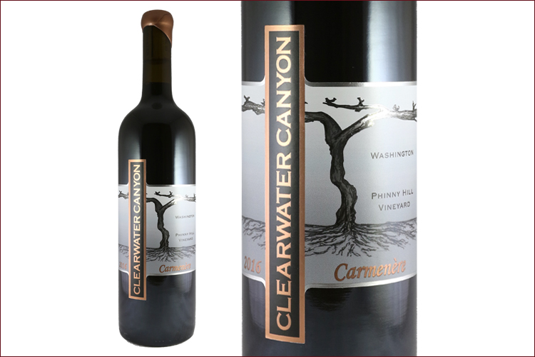 Clearwater Canyon Cellars 2016 Phinny Hill Vineyard Carmenere bottle