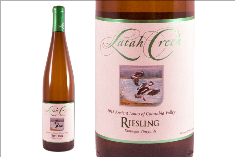 Latah Creek Wine Cellars 2015 Riesling wine bottle