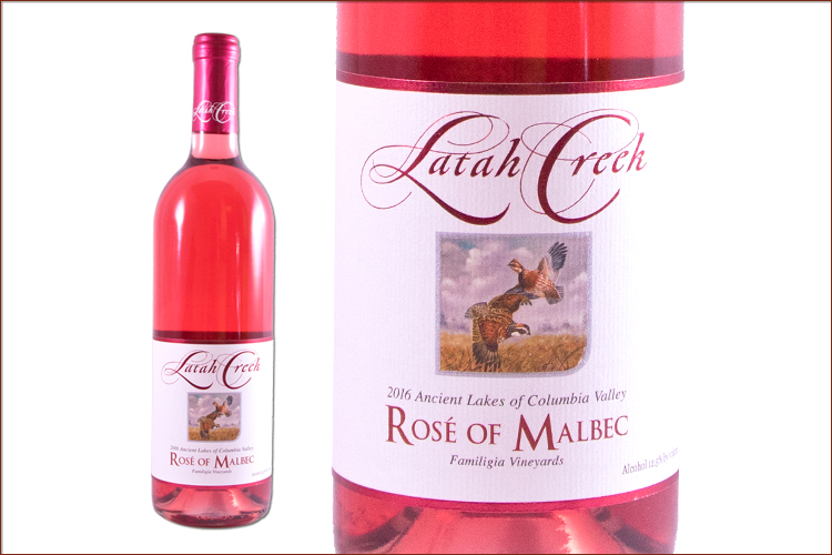Latah Creek Wine Cellars 2016 Rose of Malbec wine bottle