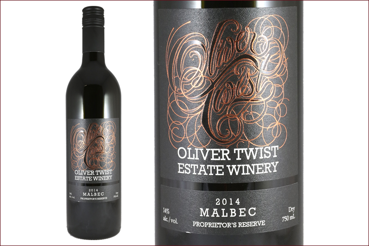 Oliver Twist Estate Winery 2014 Malbec bottle