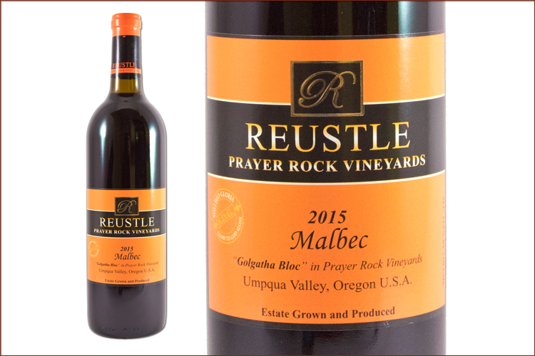 Reustle Prayer Rock Vineyards 2015 Malbec wine bottle