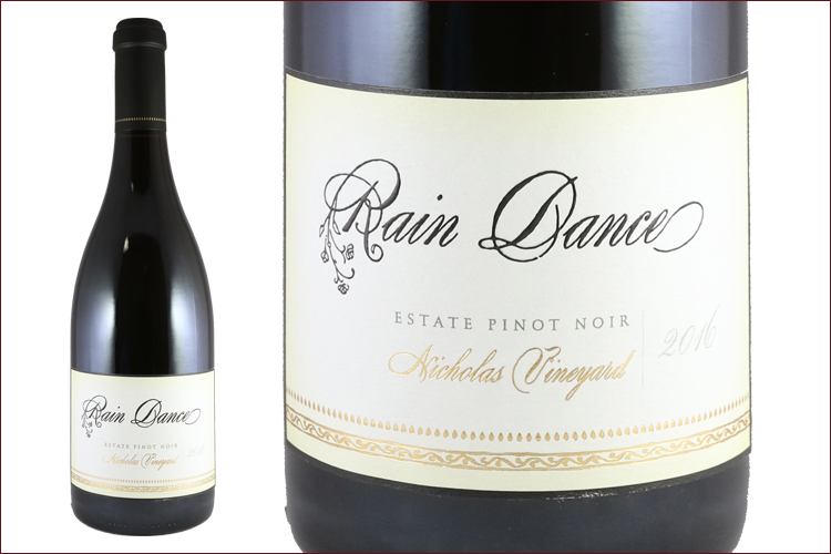 Rain Dance Vineyards 2016 Nicolas Vineyard Pinot Noir bottle