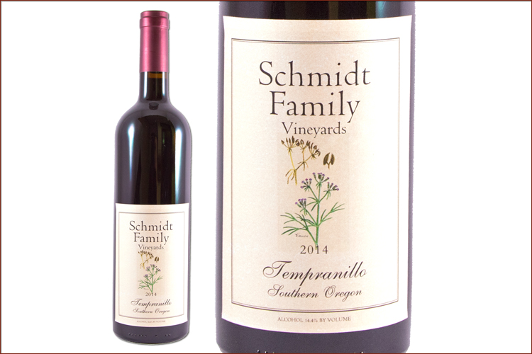 Schmidt Family Vineyards 2014 Tempranillo wine bottle