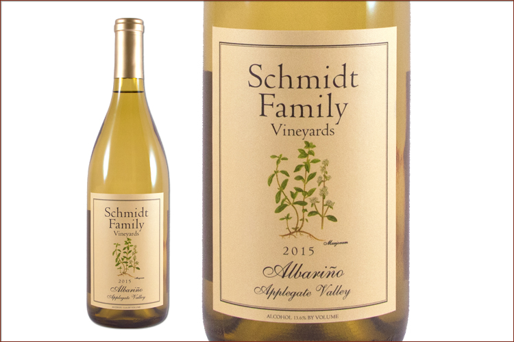 Schmidt Family Vineyards 2015 Albarino wine bottle