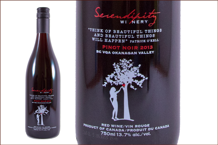 Serendipity Winery 2013 Pinot Noir wine bottle