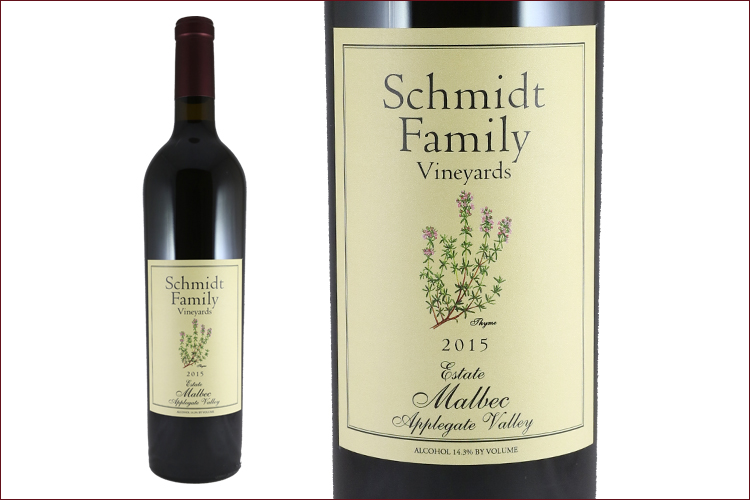 Schmidt Family Vineyards 2015 Estate Malbec bottle