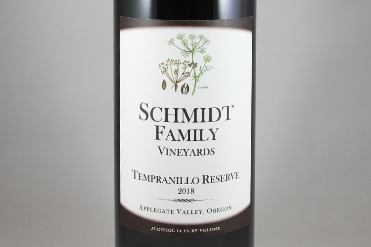 Schmidt Family Vineyard 2018 Tempranillo Reserve