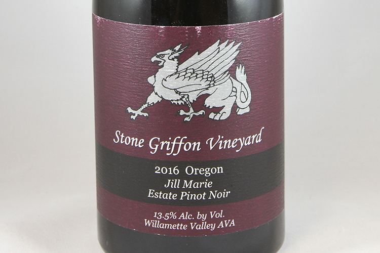 Stone Griffon Vineyard 2016 Jill Marie Estate Pinot Noir